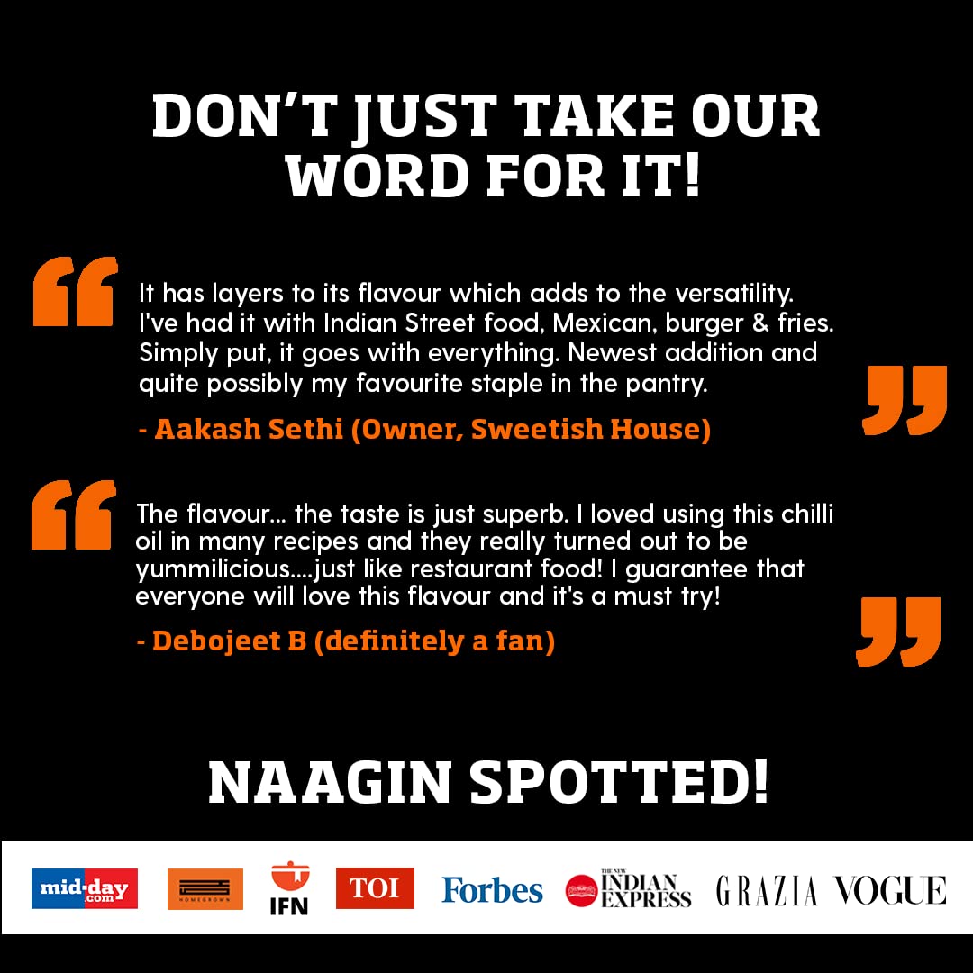 Naagin Sauce - Indian Hot Sauce Original, Kantha Bomb, Smoky Bhoot (230gm Each) & Crispy Chilli Oil Mild Bottle (140gm) (Pack Of 4)