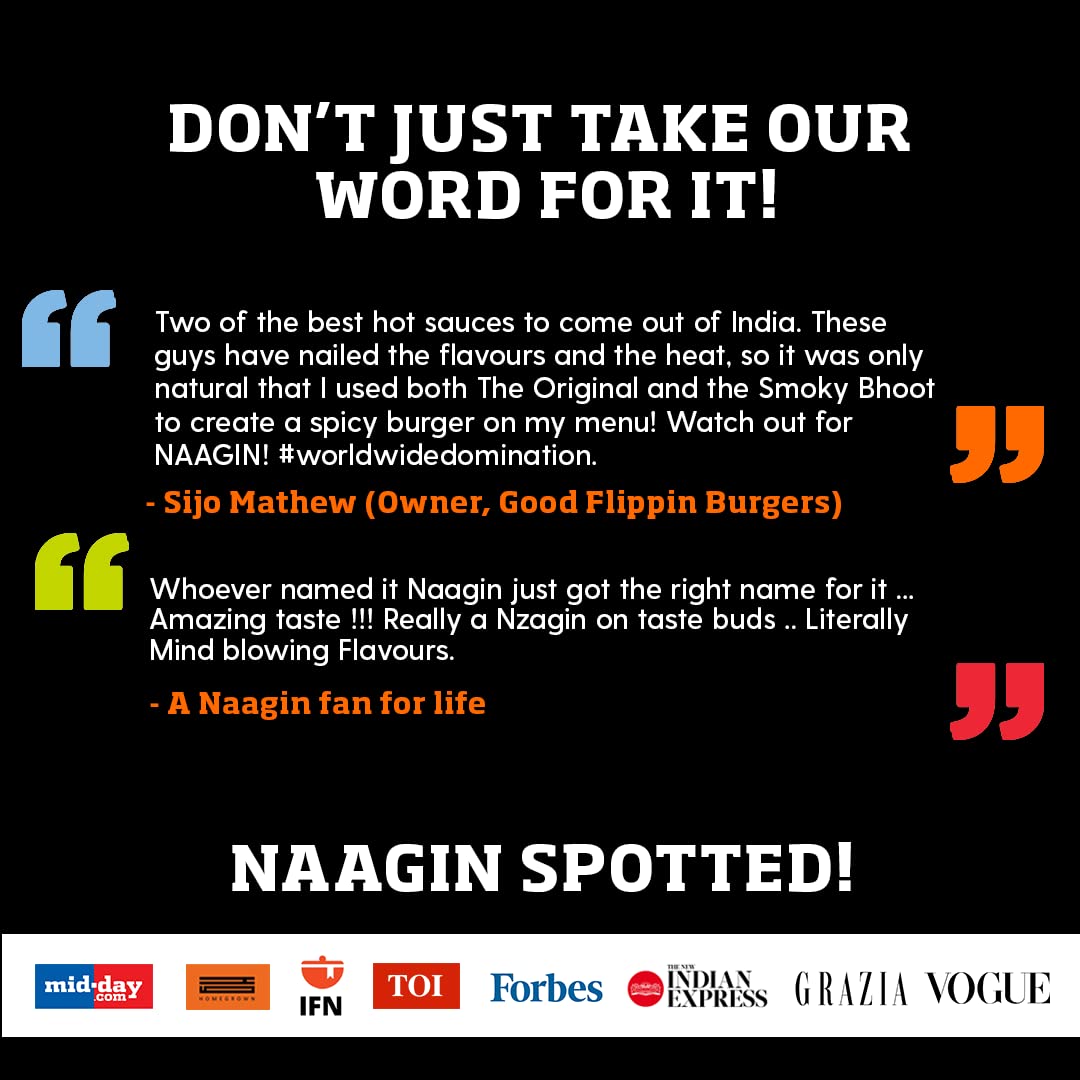 Naagin Sauce Gift Box - Indian Hot Sauce The Original, Kantha Bomb & Smoky Bhoot, Bottle (230gm, Pack of 3)