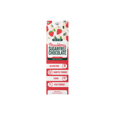 A Diabetic Chef Strawberry Sugarfree Chocolate | Diabetes Friendly Premium Dark Chocolate | Vegan - 30g each (Pack of 3)