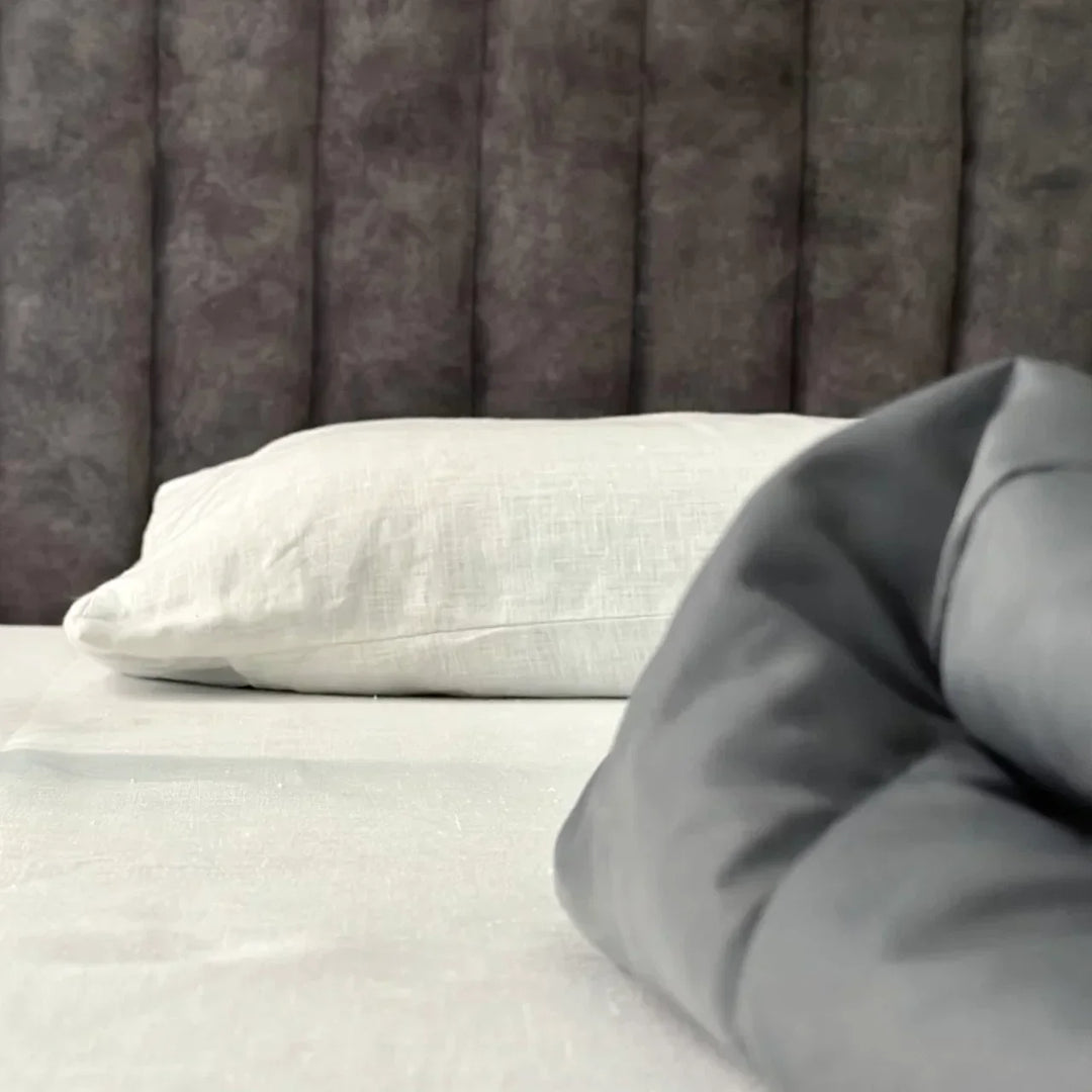 Pravaah Shwet - pure white hemp bedsheet set