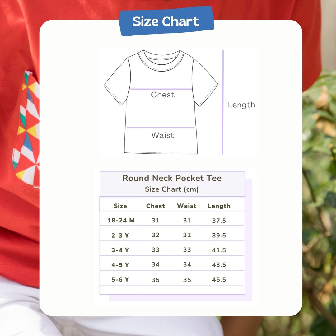 Round Neck Pocket Tee - Pinwheel Parade