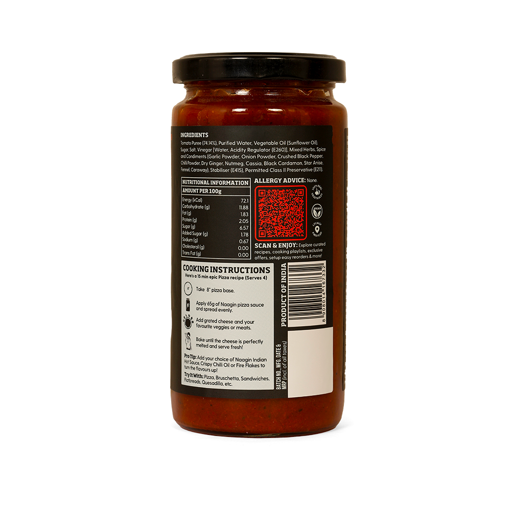Naagin Sauce Pantry Essentials – Premium Pizza Sauce (380g) | Italian Pizza Sauce | With Chef’s secret spice mix