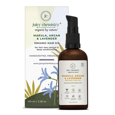 Marula, Argan & Lavender Organic Hair Oil-For Hair Loss Control & Deep Conditioning