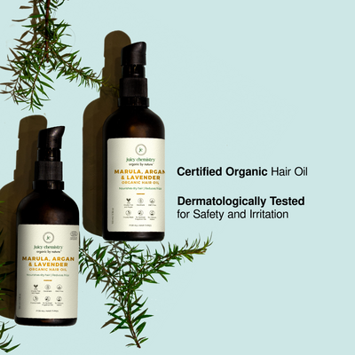 Marula, Argan & Lavender Organic Hair Oil-For Hair Loss Control & Deep Conditioning