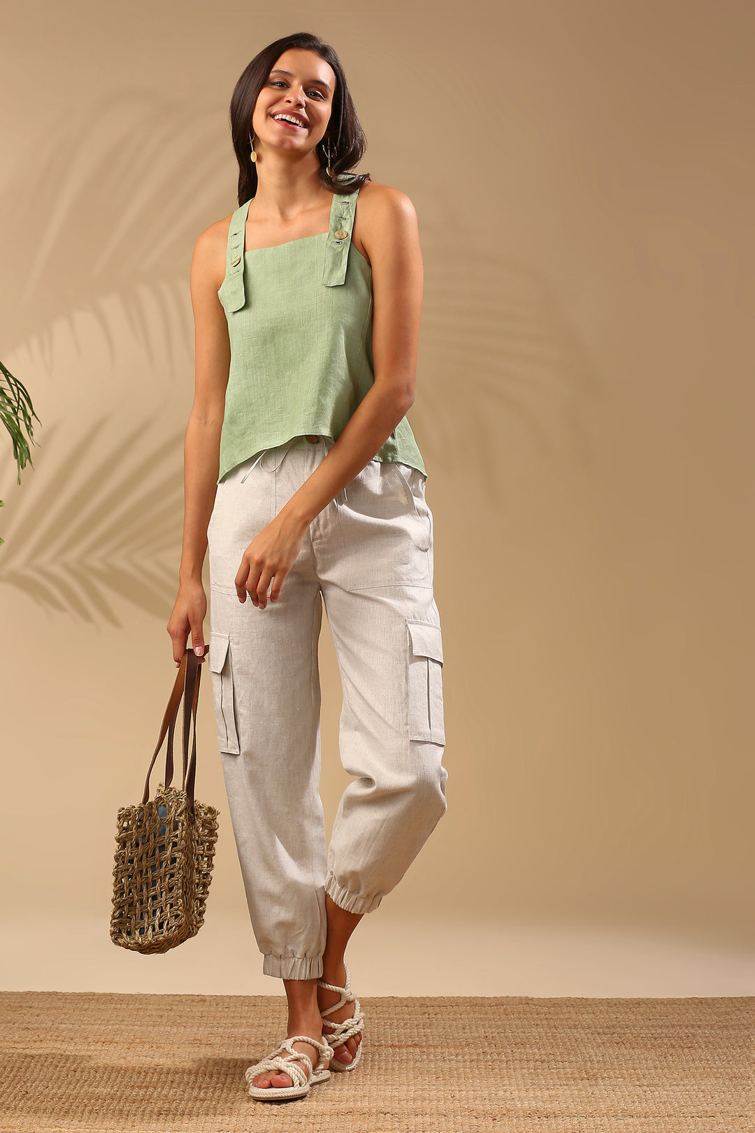 B Label Elm Dungaree Top | Hemp, Adjustable Straps