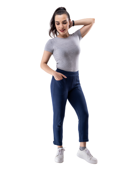 Organic Cotton Straight Fit Women's Athleisure Pant With Pockets