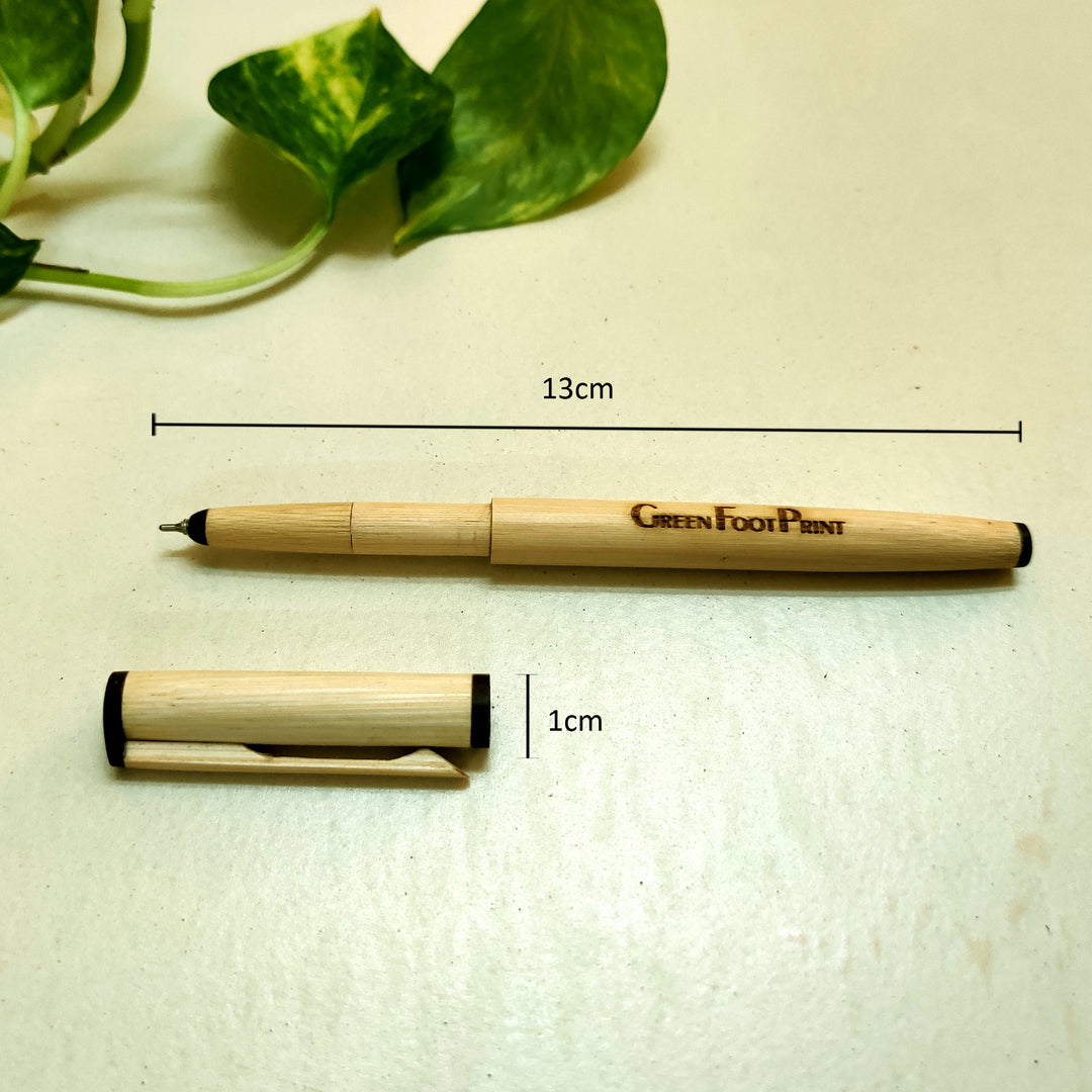 Greenfootprint Handcrafted Bamboo Pens | Reusable Pack of 2