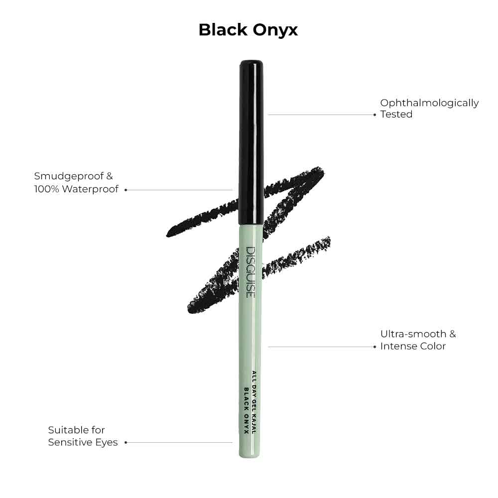 All Day Gel Kajal Black Onyx: SMUDGEPROOF | INTENSE COLOR | OPTHALMOLOGICALLY TESTED | 0.35 gm
