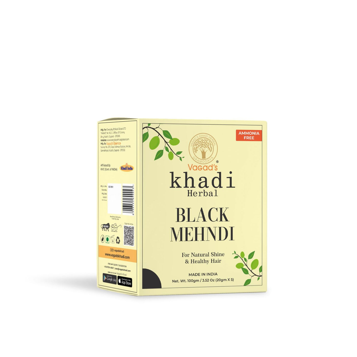 Vagad's Khadi Black Mehndi (Pack of 3)