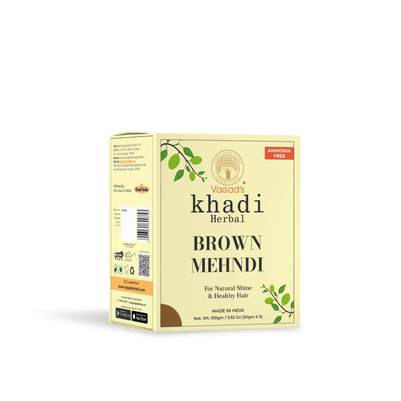 Vagad's Khadi Brown Mehndi (Pack of 3)