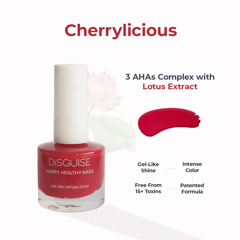 Disguise Cosmetics Cherrylicious 103, 21 TOXIN FREE | WITH AHA & LOTUS EXTRACT | INTENSE COLOR | 9 ml