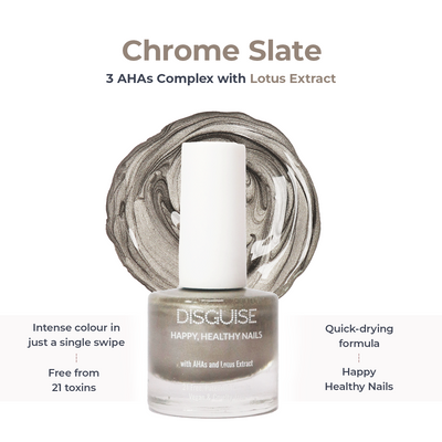 Chrome Slate 141, 21 TOXIN FREE | WITH AHA & LOTUS EXTRACT | INTENSE COLOR | 9 ml