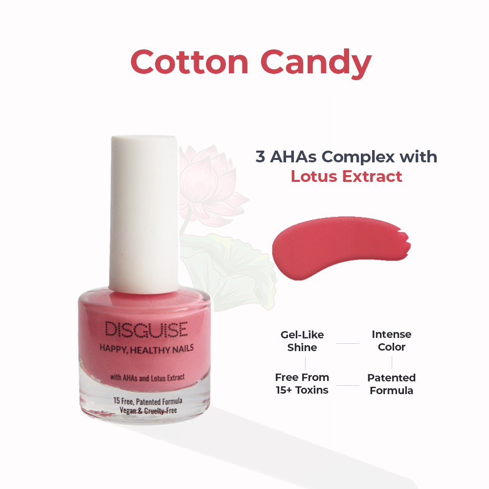 Disguise Cosmetics Cotton Candy 112, 21 TOXIN FREE | WITH AHA & LOTUS EXTRACT | INTENSE COLOR | 9 ml