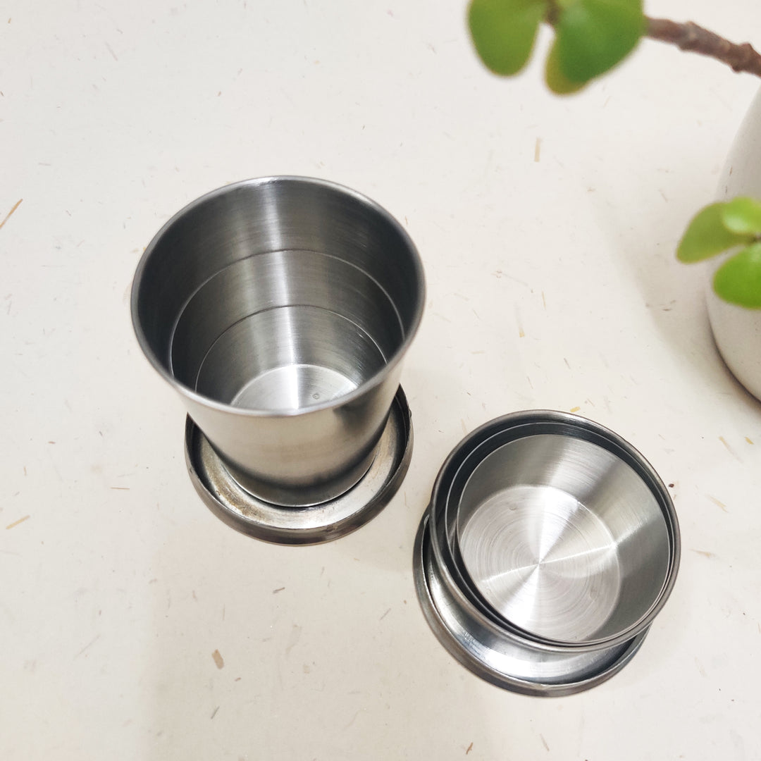 Greenfootprint Portable Steel Cup | Foldable Collapsible Reusable (130ml)