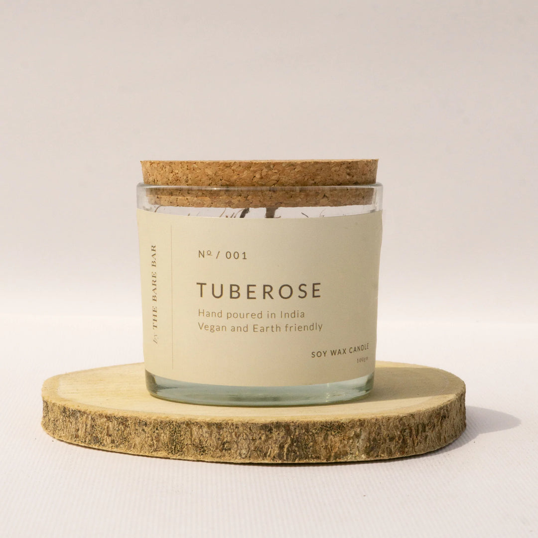 Tuberose Glass Jar Candles - 100 g