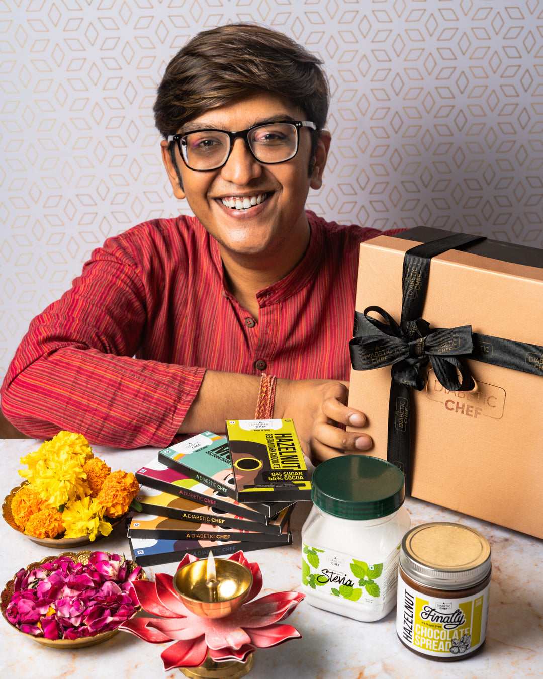 A Diabetic Chef Ultimate Sugarfree Gift Box | Assorted Belgian Dark and White Chocolate, ACV Gummies and Chocolate Spread | Diabetic Friendly | Vegan