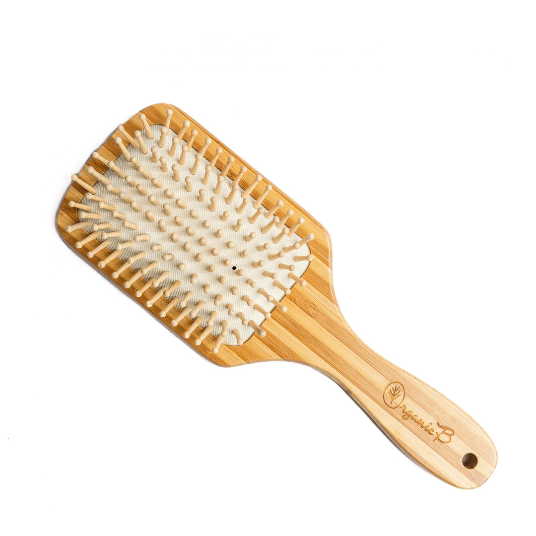 Organic B Rectangular Paddle Hairbrush |Bamboo |Stripped | Large