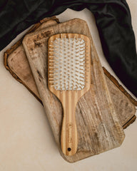 Organic B Rectangular Paddle Hairbrush |Bamboo |Stripped | Large