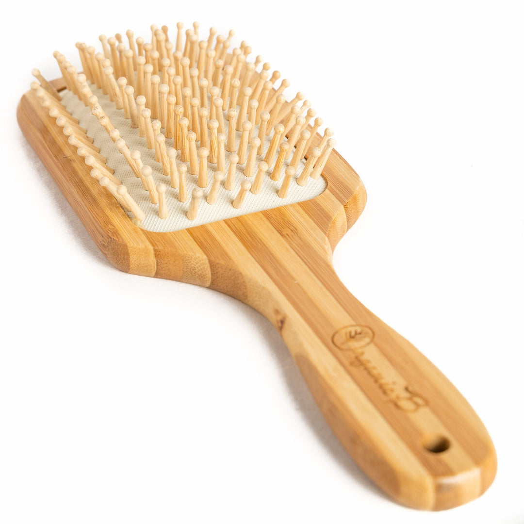 Organic B Rectangular Paddle Hairbrush |Bamboo |Stripped | Large