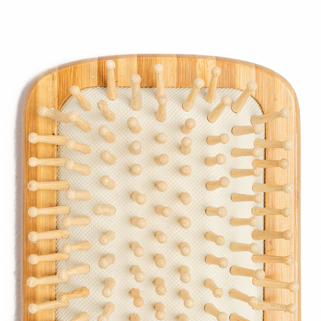 Organic B Rectangular Paddle Hairbrush |Bamboo |Stripped | Large