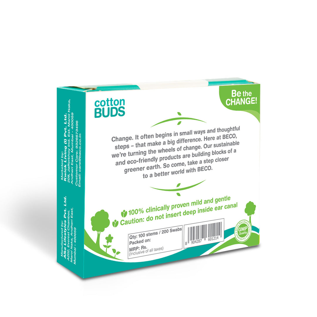 Ecosattva (Beco) Beco Cotton Ear Bud 200 Swabs X Pack of 10