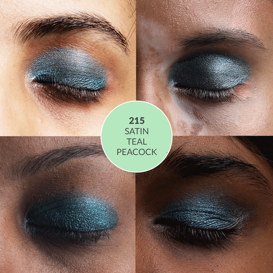 Disguise Cosmetics Satin Teal Peacock 215 - Eyeshadow, No Talc | Intense Color | With Soothing Plant Oils | Ultra-Smooth