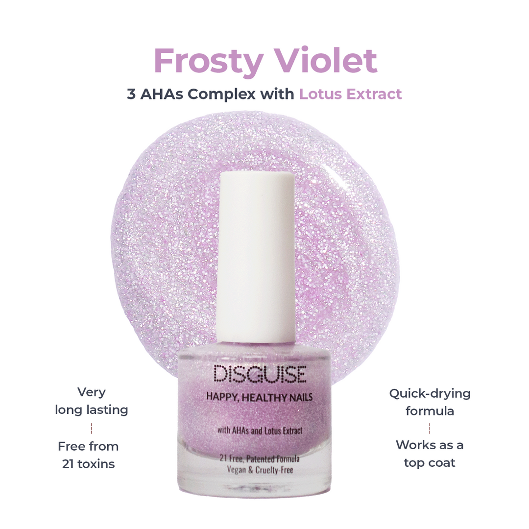 Disguise Cosmetics Frosty Violet 131, 21 TOXIN FREE | WITH AHA & LOTUS EXTRACT | INTENSE COLOR | 9 ml
