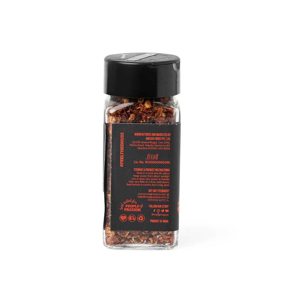 Naagin Sauce Indian Spice Essentials | Fire Flakes - Roasted Bhut Jolokia Chilli Flakes |10/10 heat level - XXX Spicy)