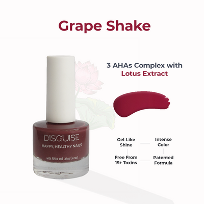 Grape Shake 108, 21 TOXIN FREE | WITH AHA & LOTUS EXTRACT | INTENSE COLOR | 9 ml