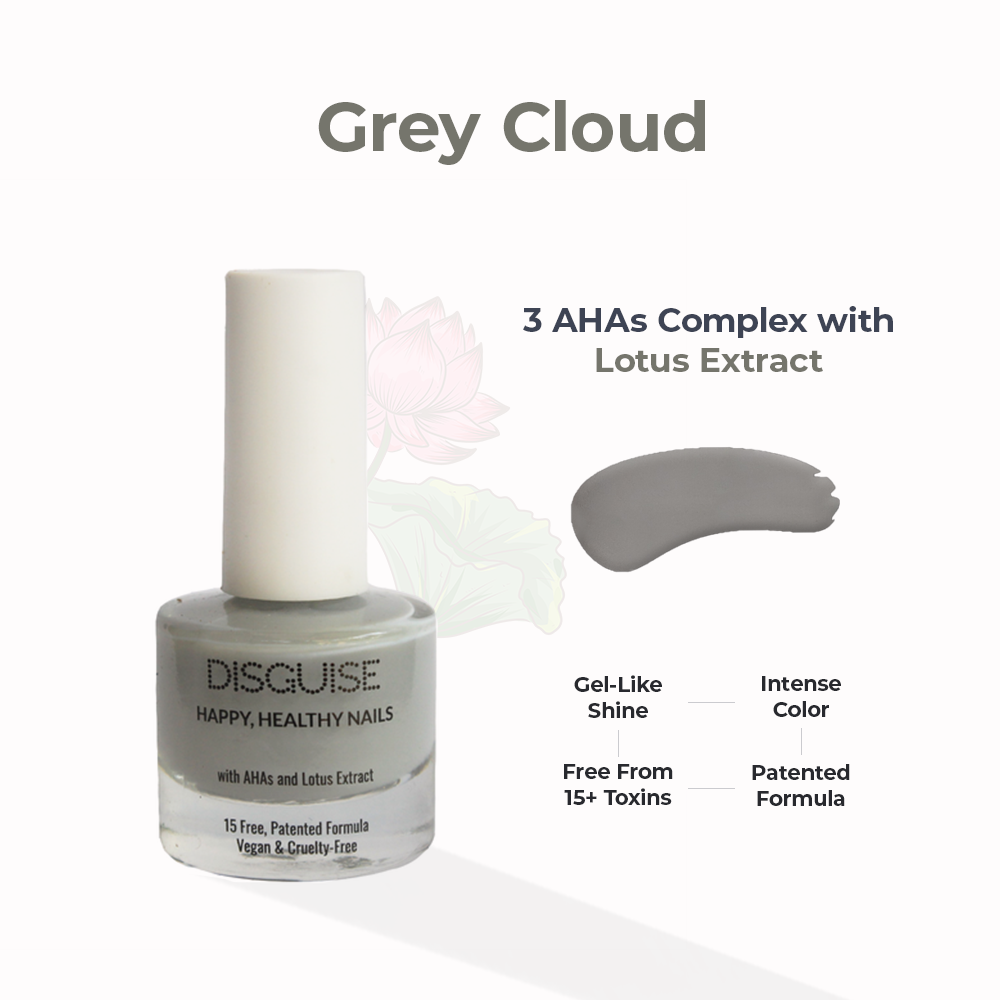 Disguise Cosmetics Grey Cloud 121, 21 TOXIN FREE | WITH AHA & LOTUS EXTRACT | INTENSE COLOR | 9 ml