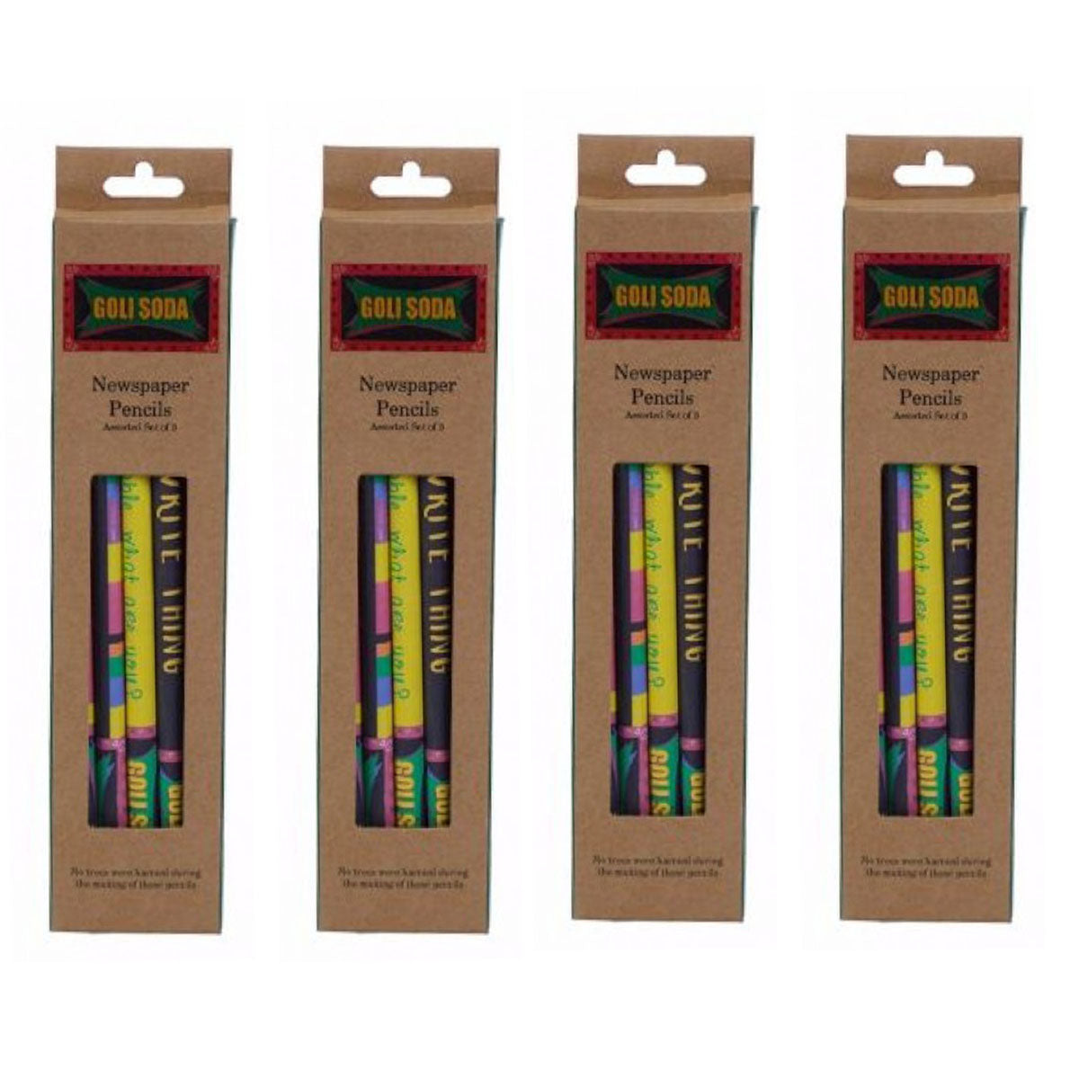 Upcycled Multicolor Newspaper Pencils