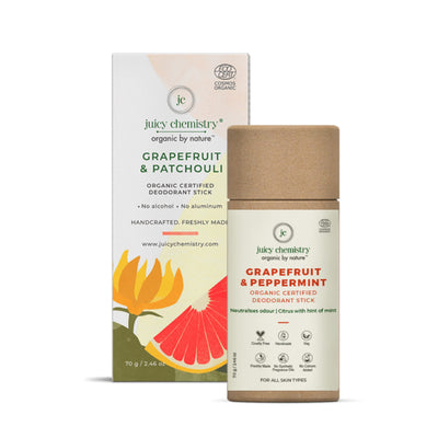 Grapefruit & Patchouli Organic Deodorant Stick -70gm