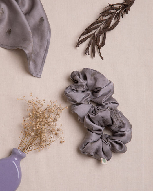 The Conscious Closet Silver Meadow Scrunchie | Eco-Printed