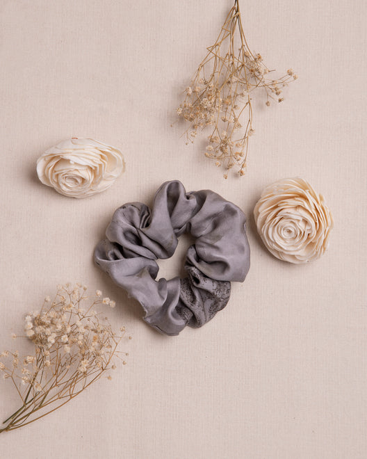 The Conscious Closet Silver Meadow Scrunchie | Eco-Printed