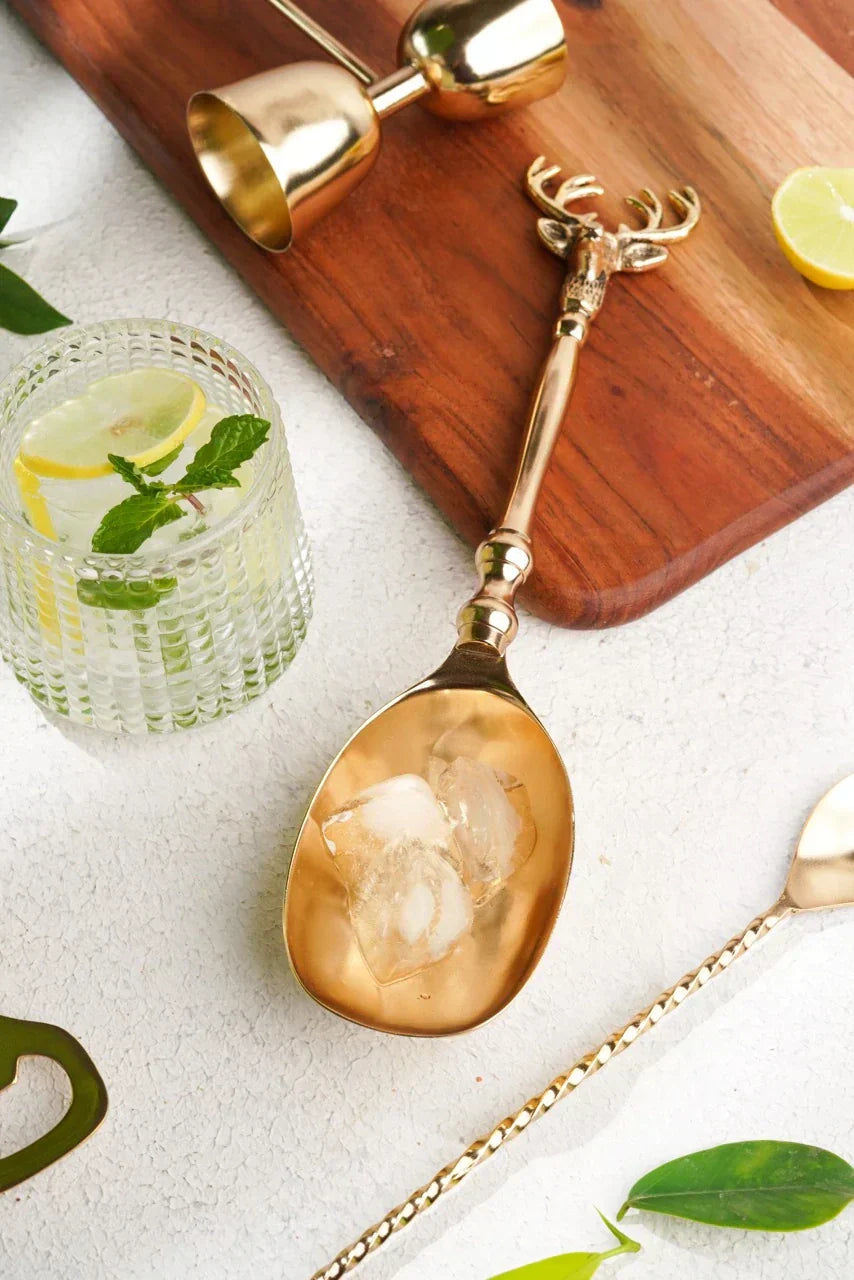 Pravaah Saarang bar set | lead-free brass | set of 4 | Gifting gold