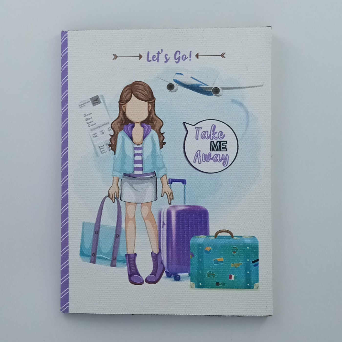 Cotton Canvas Traveller Chic Passport Cover - Purple & Mint