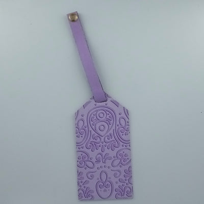 Cotton Canvas Monochrome Luggage Tag - Purple