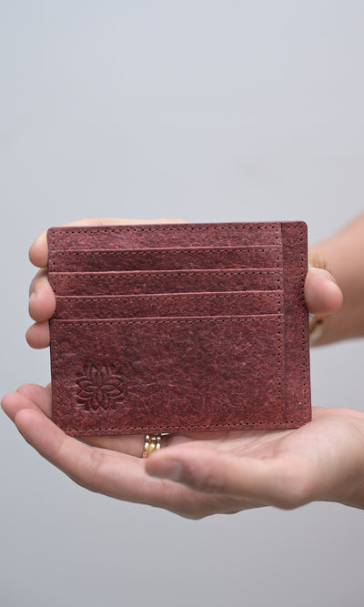 Natural Red Card Holder