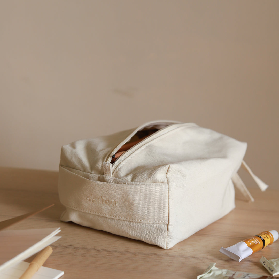 Akiiko Multipurpose Zip Pouches | Cotton Canvas | Set of 3