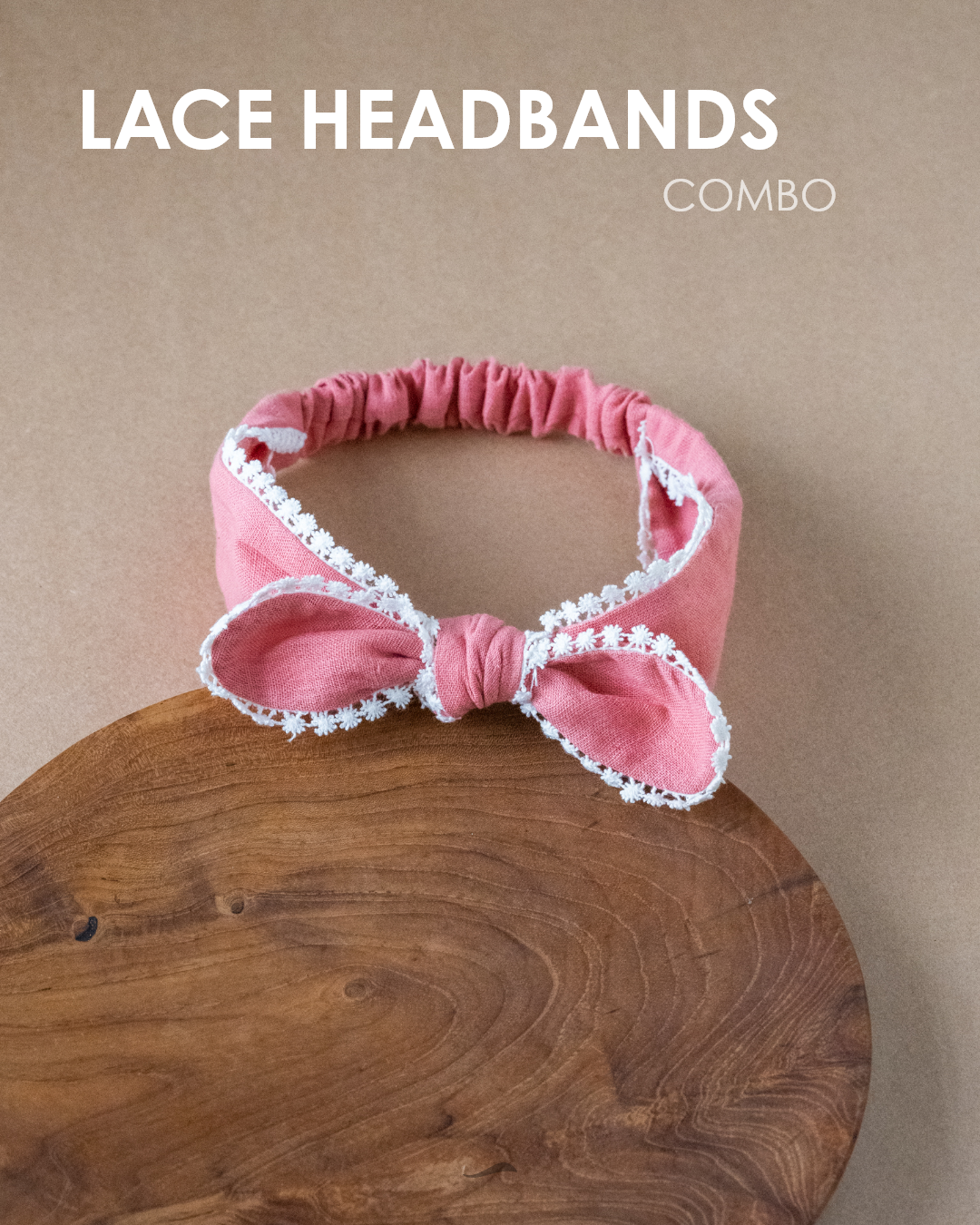 Lace Headband - Peach