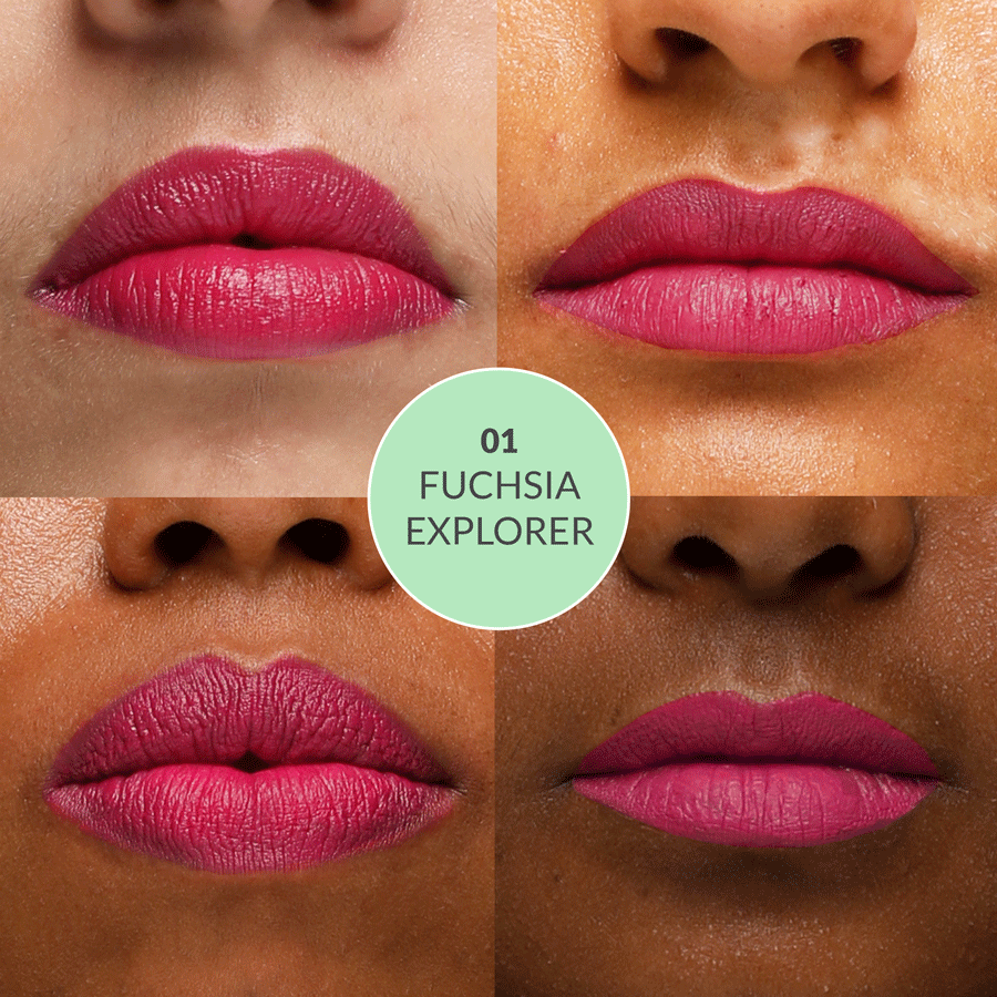 Disguise Cosmetics Satin Matte Lipstick Fuchsia Explorer 01 | ULTRA LIGHT & COMFORTABLE | ENRICHED WITH PLANT OILS