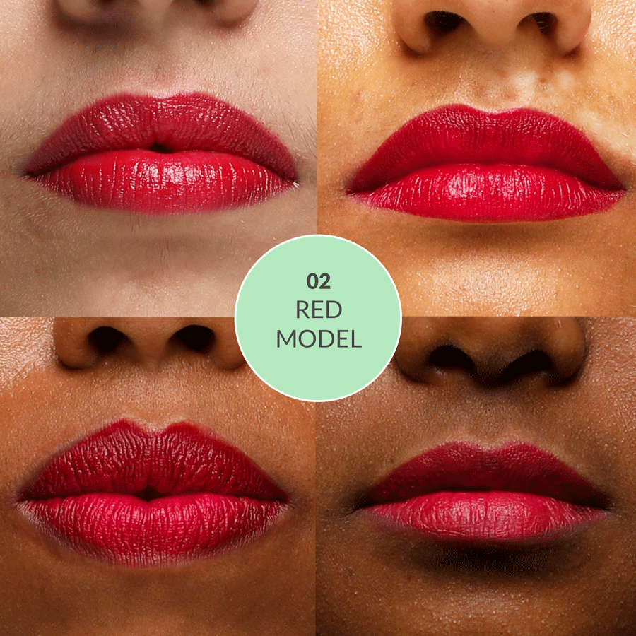 Disguise Cosmetics Satin Matte Lipstick Red Model 02 | ULTRA LIGHT & COMFORTABLE | ENRICHED WITH PLANT OILS