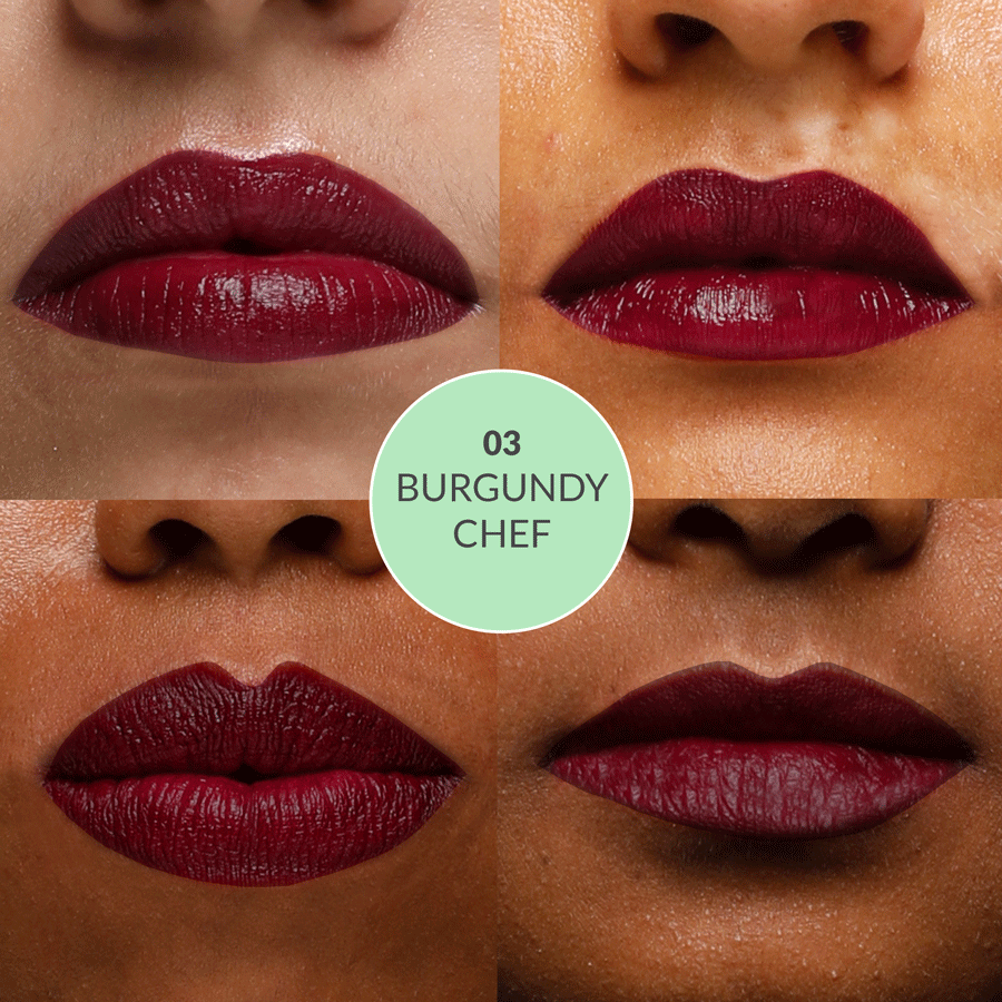 Disguise Cosmetics Satin Matte Lipstick Burgundy Chef 03 | ULTRA LIGHT & COMFORTABLE | ENRICHED WITH PLANT OILS