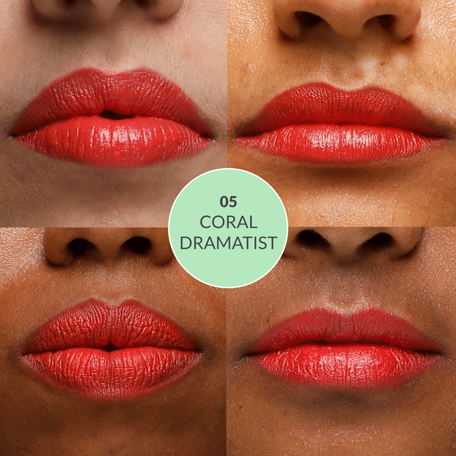 Disguise Cosmetics SATIN MATTE Lipstick Coral Dramatist 05 | Ultra LIGHT & COMFORTABLE | ENRICHED WITH PLANT OILS