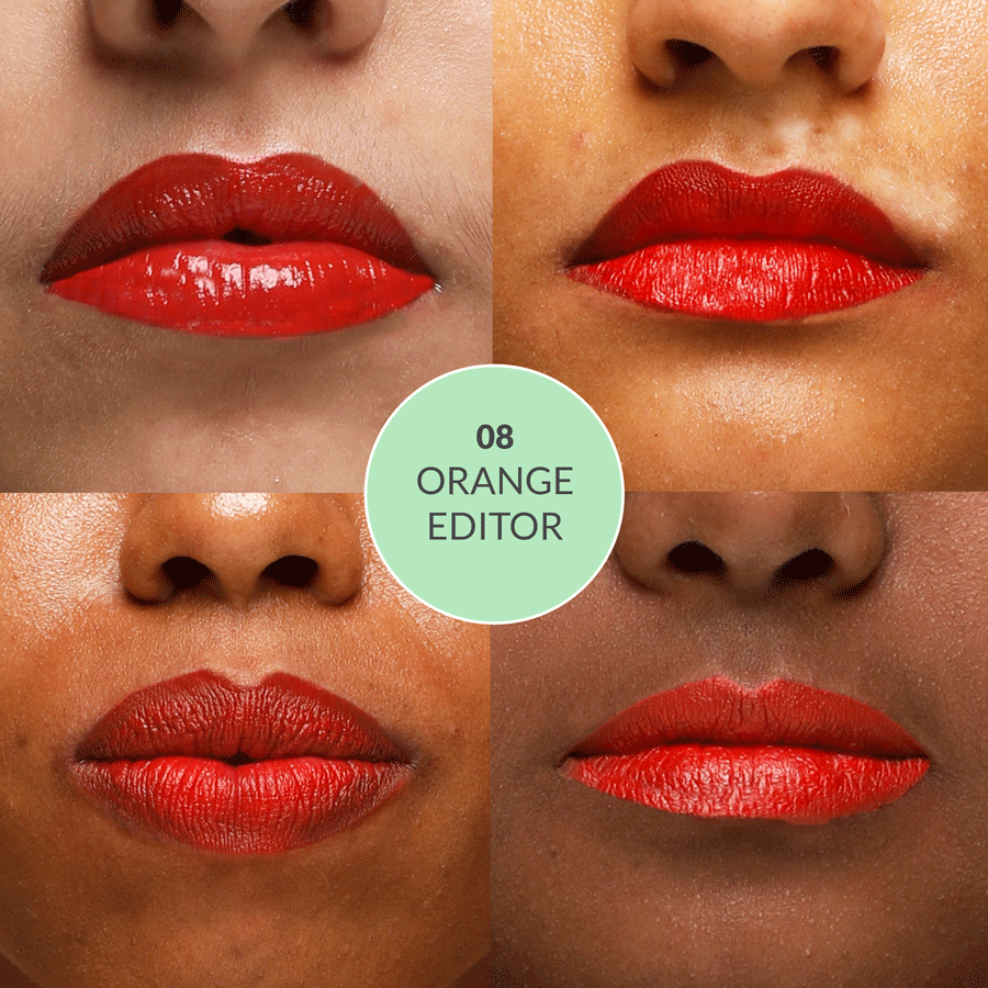 Disguise Cosmetics Satin Matte Lipstick Orange Editor 08 | ULTRA LIGHT & COMFORTABLE | ENRICHED WITH PLANT OILS