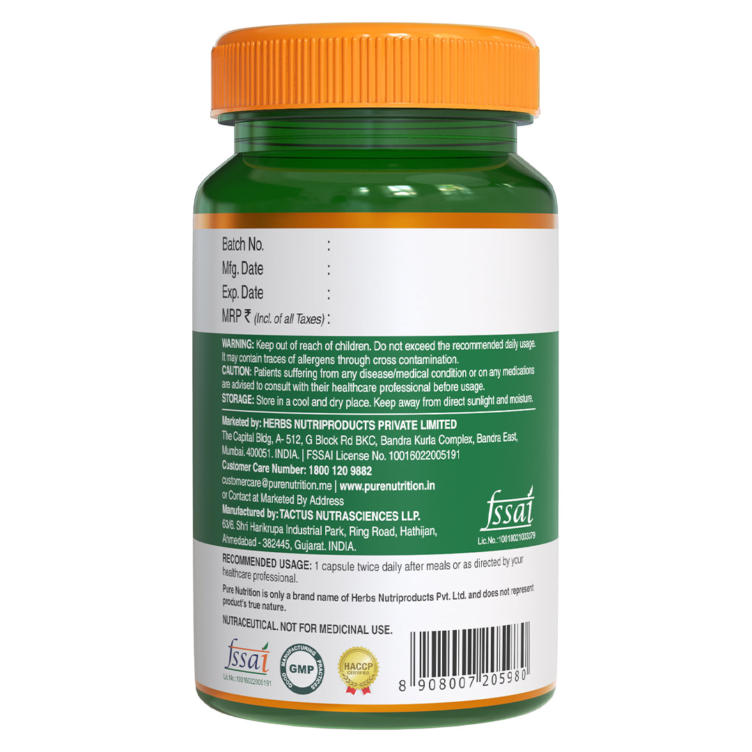 Pure Nutrition Lung Detox Supplement for Men & Women - 60 Capsules