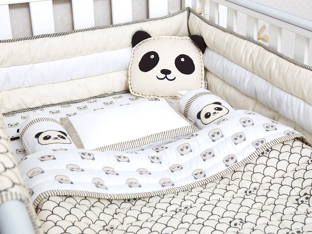 Organic Cotton Cot Bedding Set – Peekaboo Panda