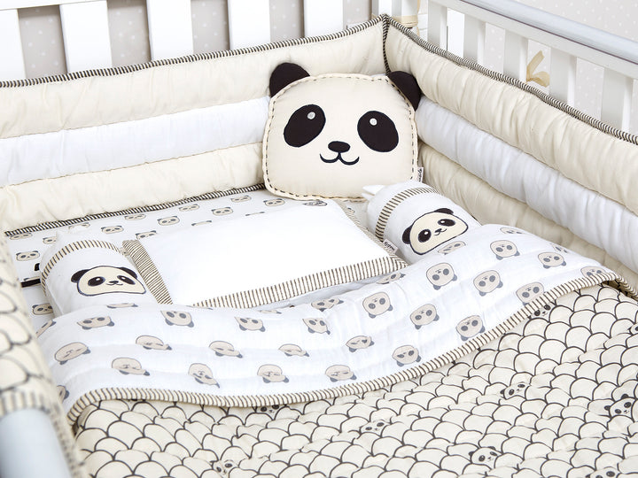 Organic Cotton Cot Bedding Set – Peekaboo Panda