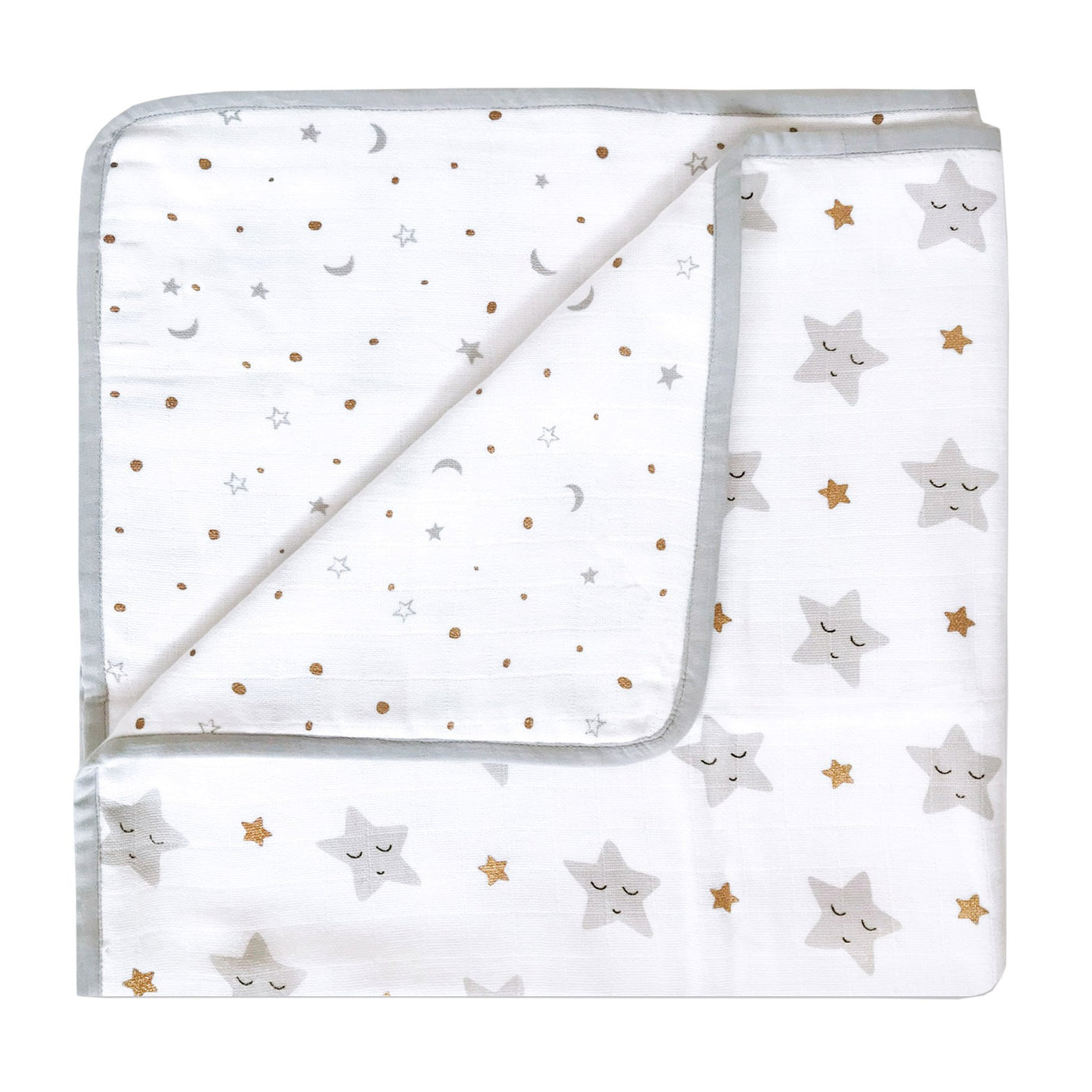 Masilo Organic Muslin Cot Bedding Set – Sleepy Star (Metallic)