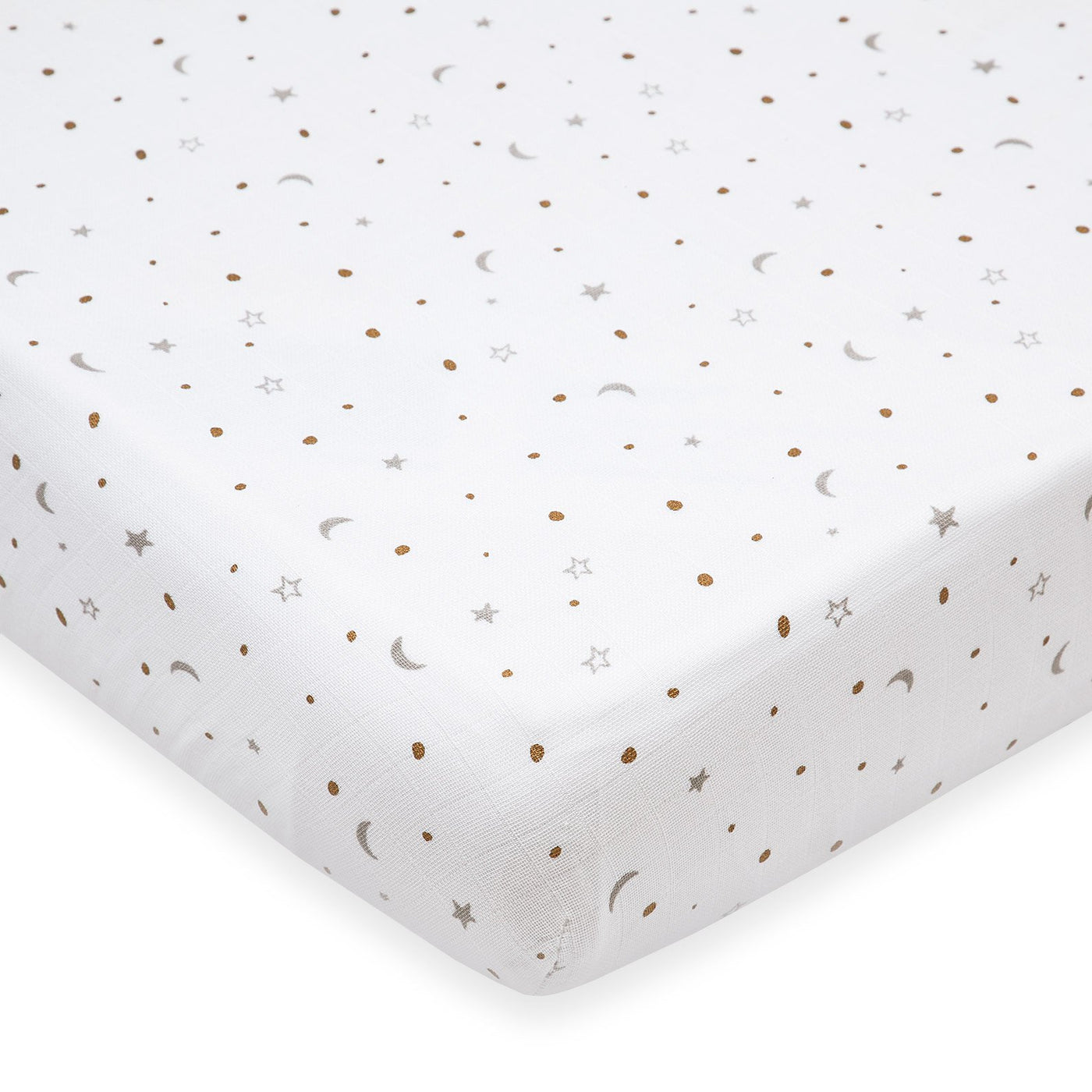 Masilo Organic Muslin Cot Bedding Set – Sleepy Star (Metallic)